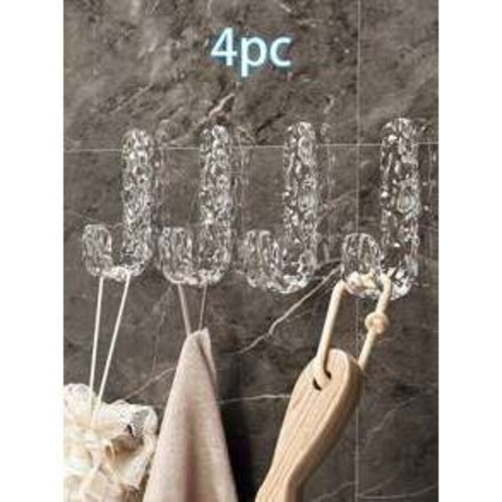 4 piezas / 10 piezas Ganchos adhesivos de acrílico para baño,